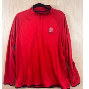 Colosseum NC State Wolfpack Men’s L Red Quarter Zip Pullover NCAA